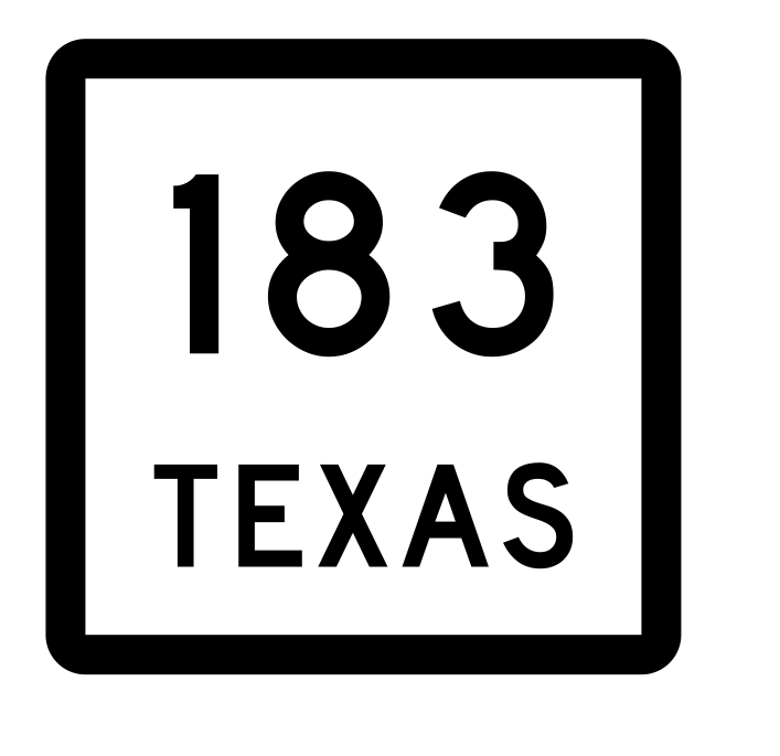 Texas State Highway 183 Sticker Decal R2481 Highway Sign
