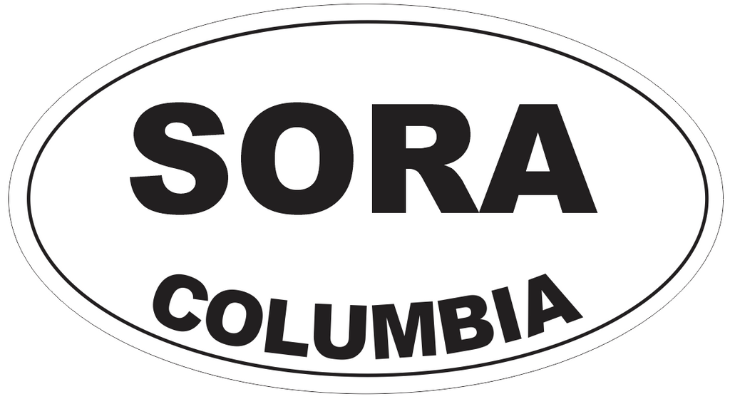 Sora Columbia Oval Bumper Sticker or Helmet Sticker D4352