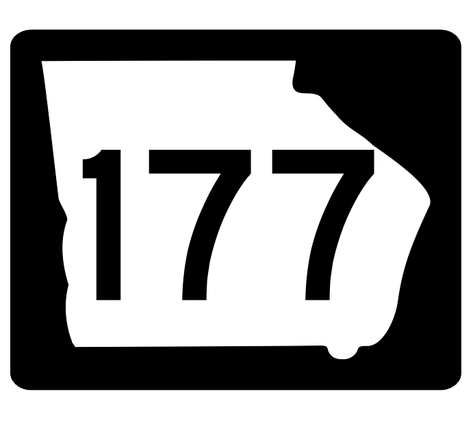 Georgia State Route 177 Sticker R3843 Highway Sign