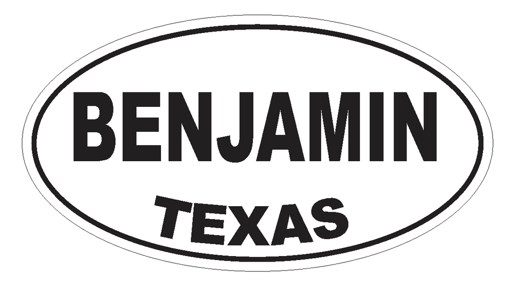 Benjamin Texas Oval Bumper Sticker or Helmet Sticker D3200 Euro Oval - Winter Park Products