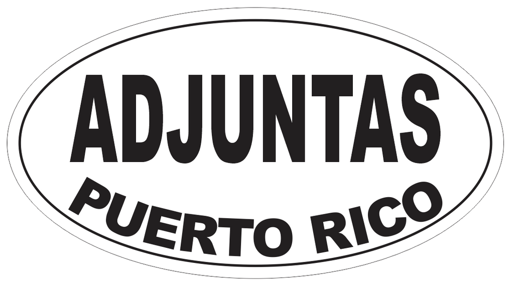 Adjuntas Puerto Rico Oval Bumper Sticker or Helmet Sticker D4090