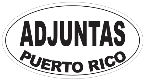 Adjuntas Puerto Rico Oval Bumper Sticker or Helmet Sticker D4090