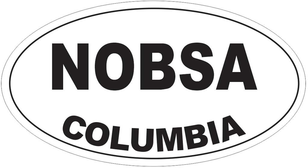 Nobsa Columbia Oval Bumper Sticker or Helmet Sticker D4333