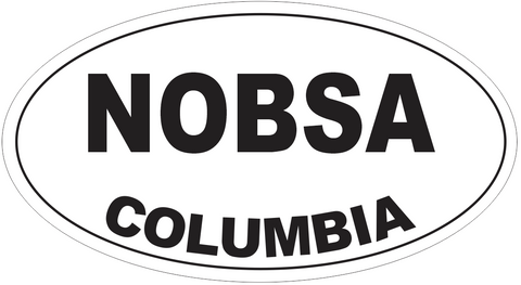 Nobsa Columbia Oval Bumper Sticker or Helmet Sticker D4333
