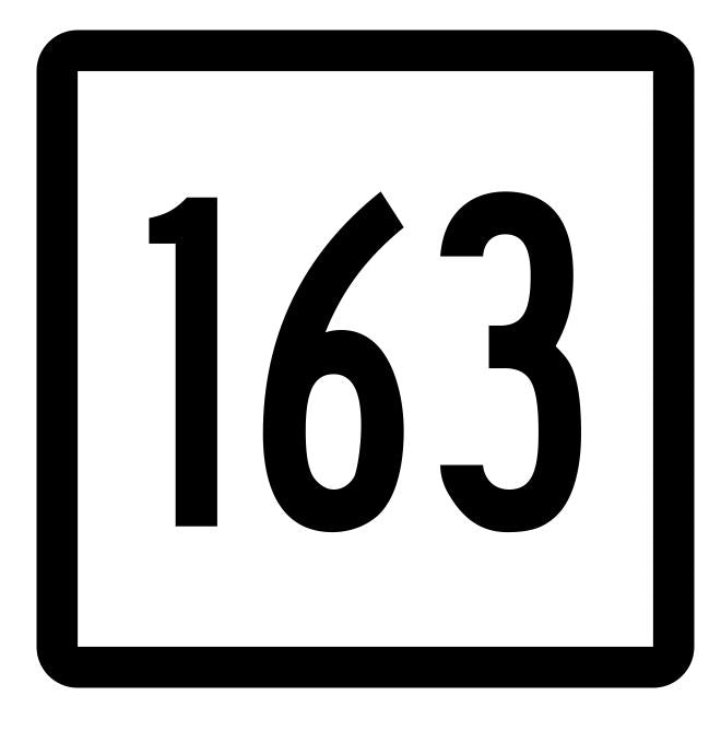 Connecticut State Highway 163 Sticker Decal R5174 Highway Route Sign