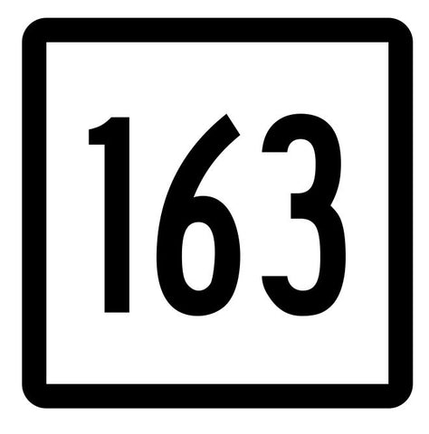 Connecticut State Highway 163 Sticker Decal R5174 Highway Route Sign