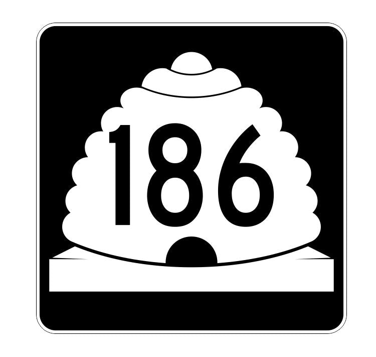 Utah State Highway 186 Sticker Decal R5498 Highway Route Sign