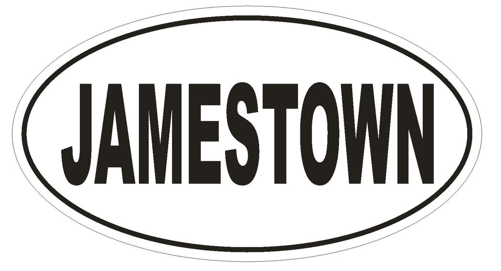 JAMESTOWN Oval Bumper Sticker or Helmet Sticker D1826 Euro Oval University - Winter Park Products