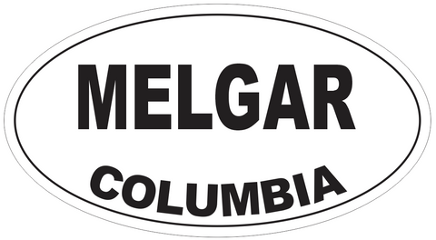 Melgar Columbia Oval Bumper Sticker or Helmet Sticker D4722