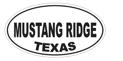 Mustand Ridge Texas Oval Bumper Sticker or Helmet Sticker D3646 Euro Oval - Winter Park Products