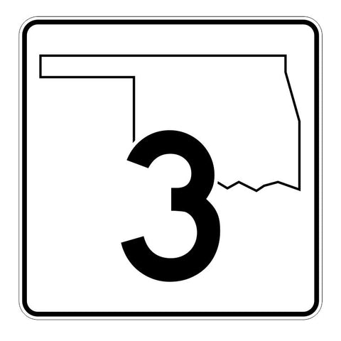 Oklahoma State Highway 3 Sticker Decal R5556 Highway Route Sign