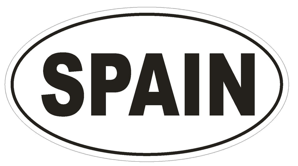 SPAIN Oval Bumper Sticker or Helmet Sticker D2119 Country Euro oval - Winter Park Products