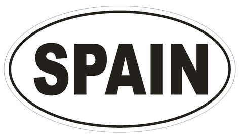 SPAIN Oval Bumper Sticker or Helmet Sticker D2119 Country Euro oval - Winter Park Products