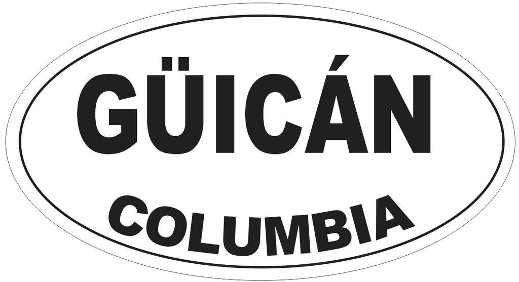 Guican Columbia Oval Bumper Sticker or Helmet Sticker D4325