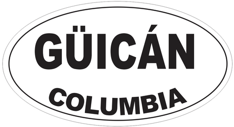 Guican Columbia Oval Bumper Sticker or Helmet Sticker D4325
