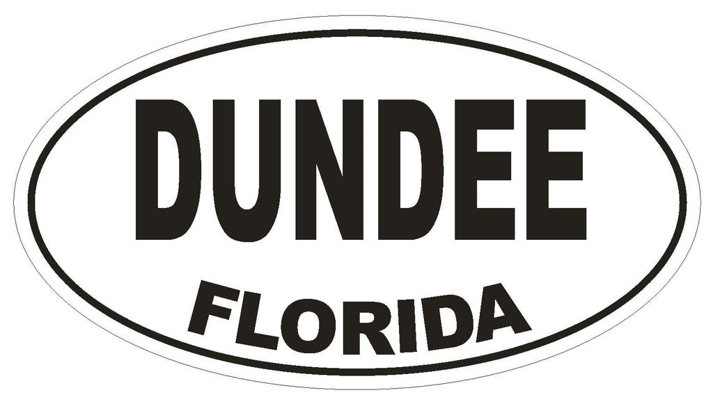 Dundee Florida Oval Bumper Sticker or Helmet Sticker D1316 Euro Oval - Winter Park Products