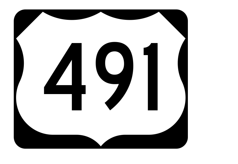 US Route 491 Sticker R2206 Highway Sign Road Sign - Winter Park Products