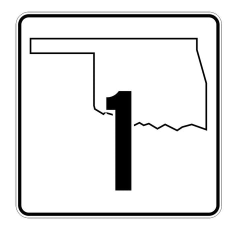 Oklahoma State Highway 1 Sticker Decal R5554 Highway Route Sign