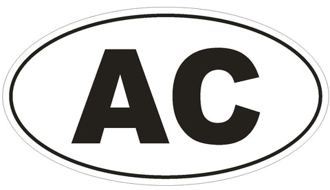 AC Ascension Island Oval Bumper Sticker or Helmet Sticker D2093 Country Code - Winter Park Products