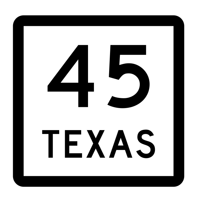 Texas State Highway 45 Sticker Decal R2299 Highway Sign - Winter Park Products