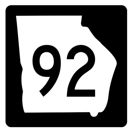 Georgia State Route 92 Sticker R3635 Highway Sign