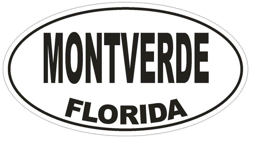 Montverde Florida Oval Bumper Sticker or Helmet Sticker D1572 Euro Oval - Winter Park Products