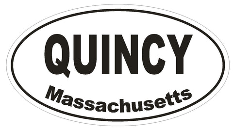 Quincy Massachusetts Oval Bumper Sticker or Helmet Sticker D1449 Euro Oval - Winter Park Products