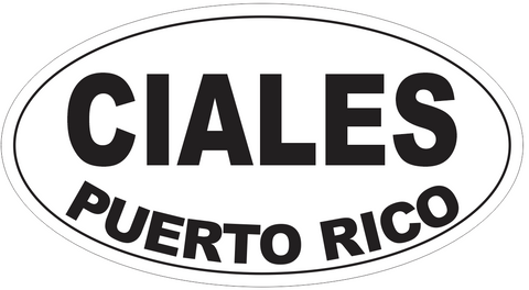 Ciales Puerto Rico Oval Bumper Sticker or Helmet Sticker D4104