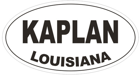 Kaplan Louisiana Oval Bumper Sticker or Helmet Sticker D3840