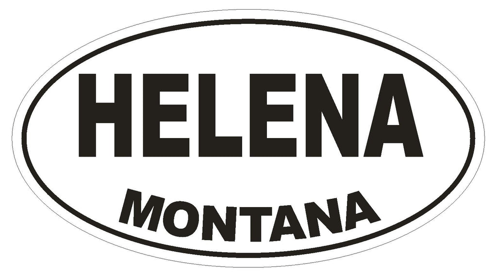 Helena Montana Oval Bumper Sticker or Helmet Sticker D1674 Euro Oval - Winter Park Products