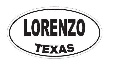 Lorenzo Texas Oval Bumper Sticker or Helmet Sticker D3587 Euro Oval - Winter Park Products
