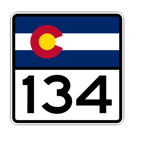 Colorado State Highway 134 Sticker Decal R1856 Highway Sign - Winter Park Products