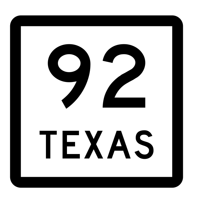 Texas State Highway 92 Sticker Decal R2393 Highway Sign - Winter Park Products