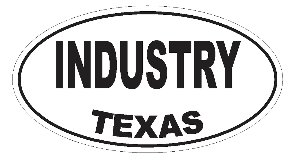 Industry Texas Oval Bumper Sticker or Helmet Sticker D3510 Euro Oval - Winter Park Products