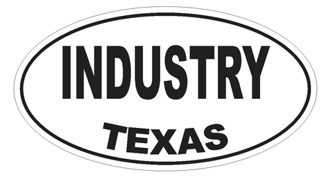 Industry Texas Oval Bumper Sticker or Helmet Sticker D3510 Euro Oval - Winter Park Products