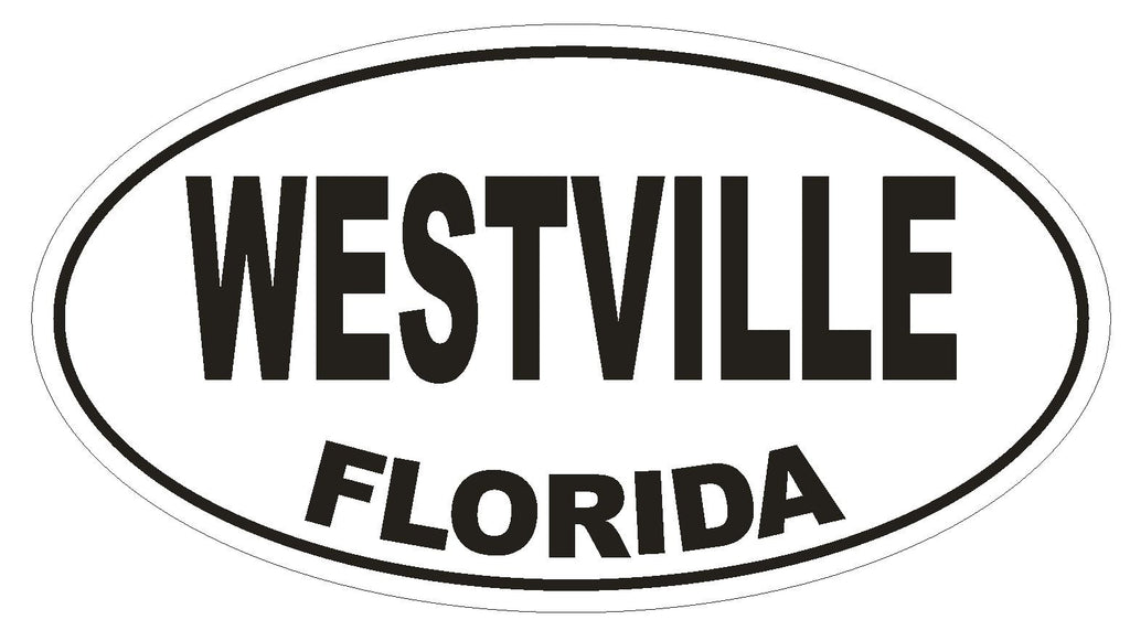 Westville Florida Oval Bumper Sticker or Helmet Sticker D1358 Euro Oval - Winter Park Products