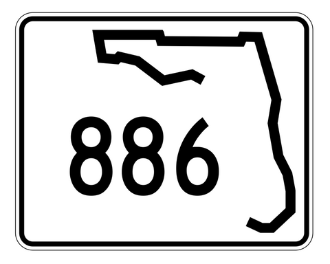 Florida State Road 886 Sticker Decal R1742 Highway Sign - Winter Park Products