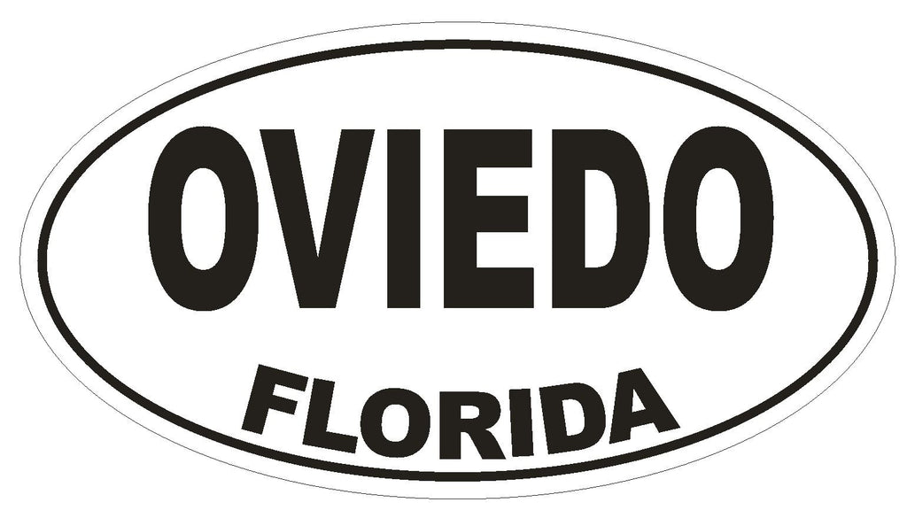 Oviedo Florida Oval Bumper Sticker or Helmet Sticker D1303 Euro Oval - Winter Park Products