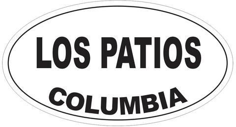 Los Patios Columbia Oval Bumper Sticker or Helmet Sticker D5483