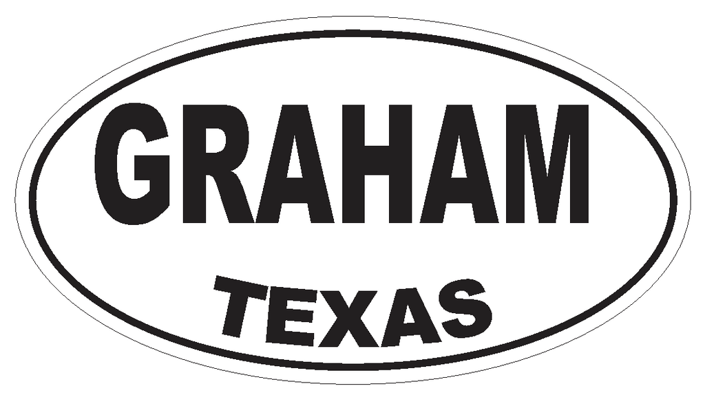 Graham Texas Oval Bumper Sticker or Helmet Sticker D3426 Euro Oval - Winter Park Products