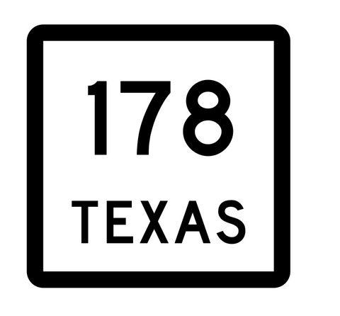 Texas State Highway 178 Sticker Decal R2476 Highway Sign - Winter Park Products