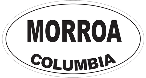 Morroa Columbia Oval Bumper Sticker or Helmet Sticker D4701