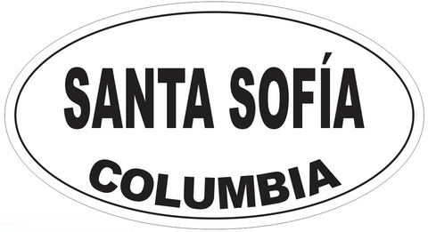 Santa Sofia Columbia Oval Bumper Sticker or Helmet Sticker D4987
