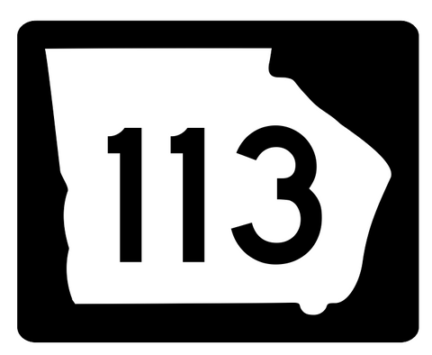 Georgia State Route 113 Sticker R3656 Highway Sign