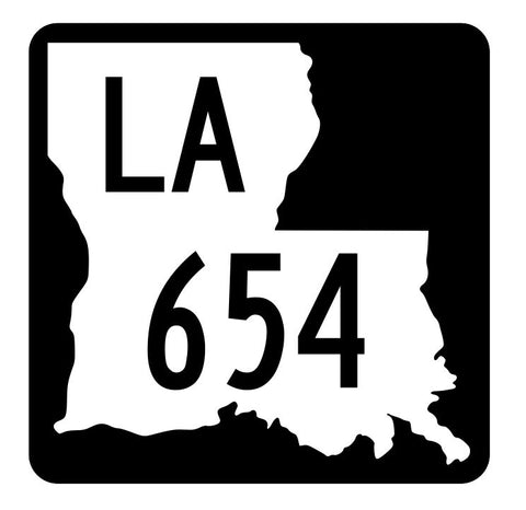 Louisiana State Highway 654 Sticker Decal R6034 Highway Route Sign