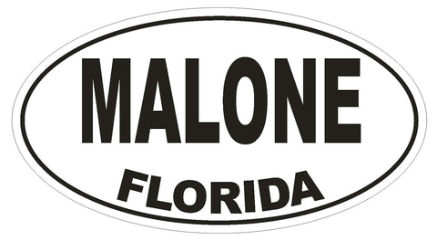 Malone Florida Oval Bumper Sticker or Helmet Sticker D1559 Euro Oval - Winter Park Products