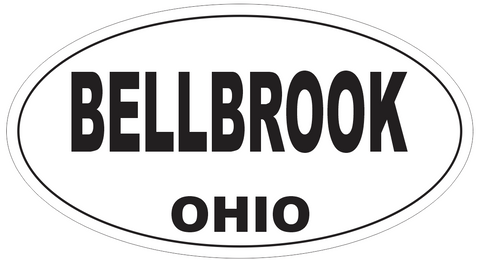 Bellbrook Ohio Oval Bumper Sticker or Helmet Sticker D6034