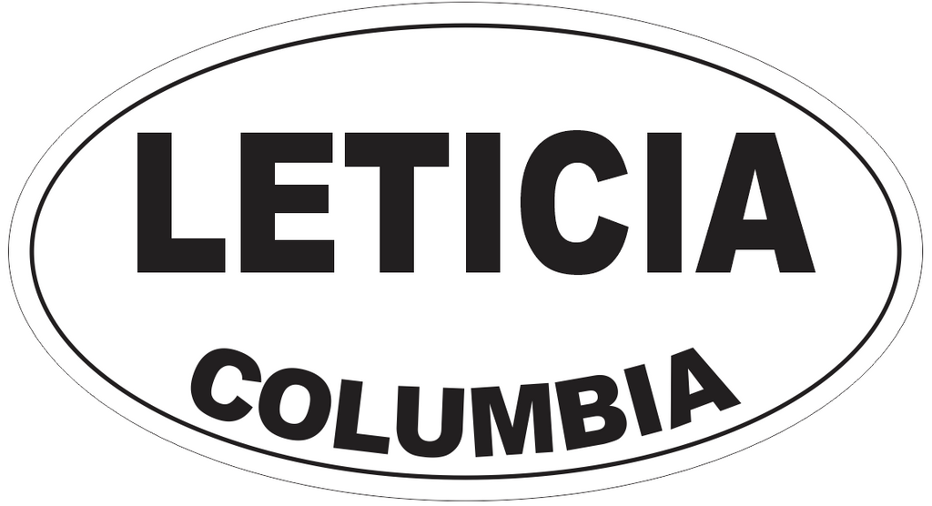 Leticia Columbia Oval Bumper Sticker or Helmet Sticker D4168