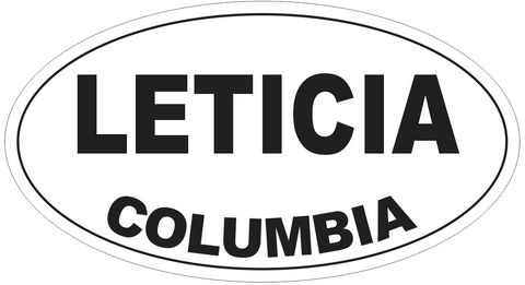 Leticia Columbia Oval Bumper Sticker or Helmet Sticker D4168