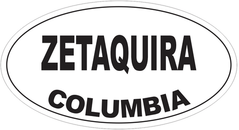 Zetaquira Columbia Oval Bumper Sticker or Helmet Sticker D4798